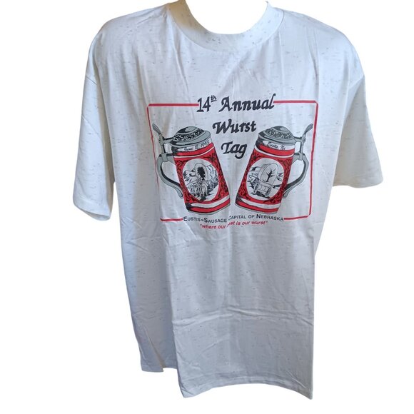 Vtg T-Shirt Single Stitch XL Wurst Tag Eustis Nebraska 90's German Fest Oneita - Picture 2 of 5